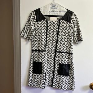 Anthropologie Postage Stamp black and white cotton tunic top or mini dre…